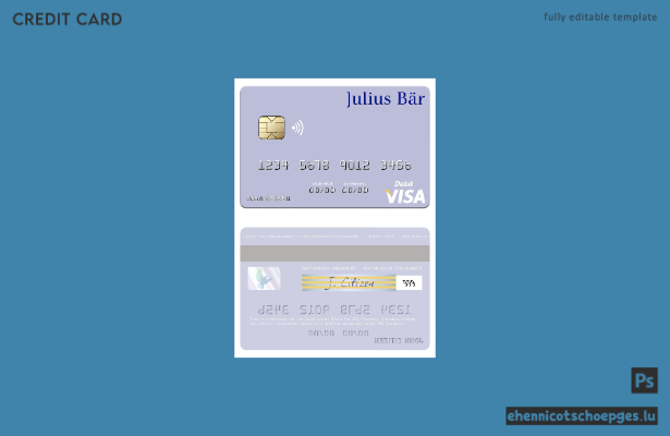 Beispielvorschau der Visa-Debitkarte der Monaco Bank Julius Bar and Co. AG